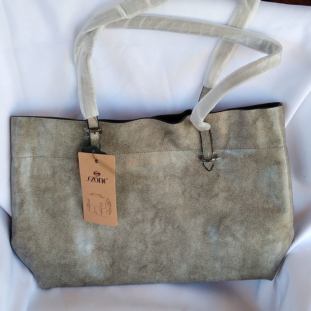 S-Zone leather tote